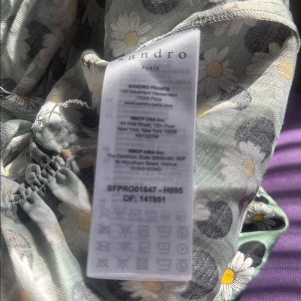 Dress  Polka-dot  Floral-print  Linen-blend  Ruched  Pleated back  Partially ela - Picture 15 of 15